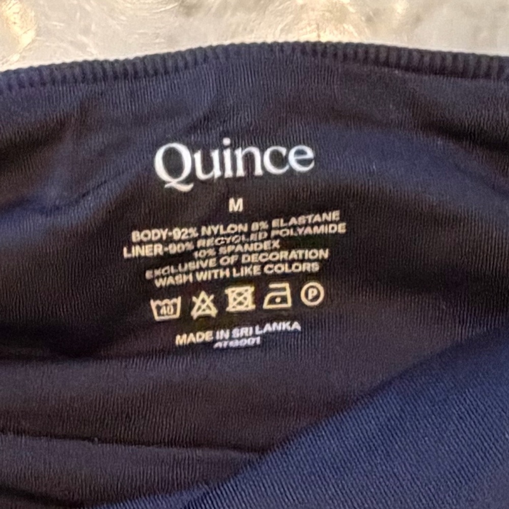 NWT Quince Black Women’s Italian Plunge Ribbed One-Piece Swimsuit Sz M and L - Picture 3 of 6